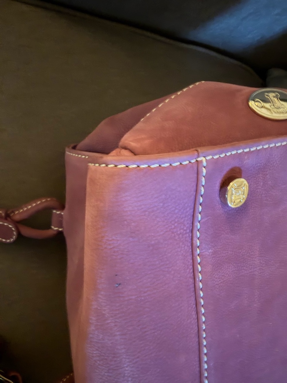 Celine Suede Satchel Handbag in Plum - Picture 14 of 14